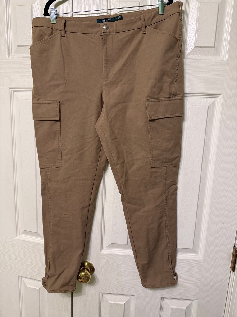 Ralph Lauren Khaki/Tan Cargo Pants with Ankle Tabs